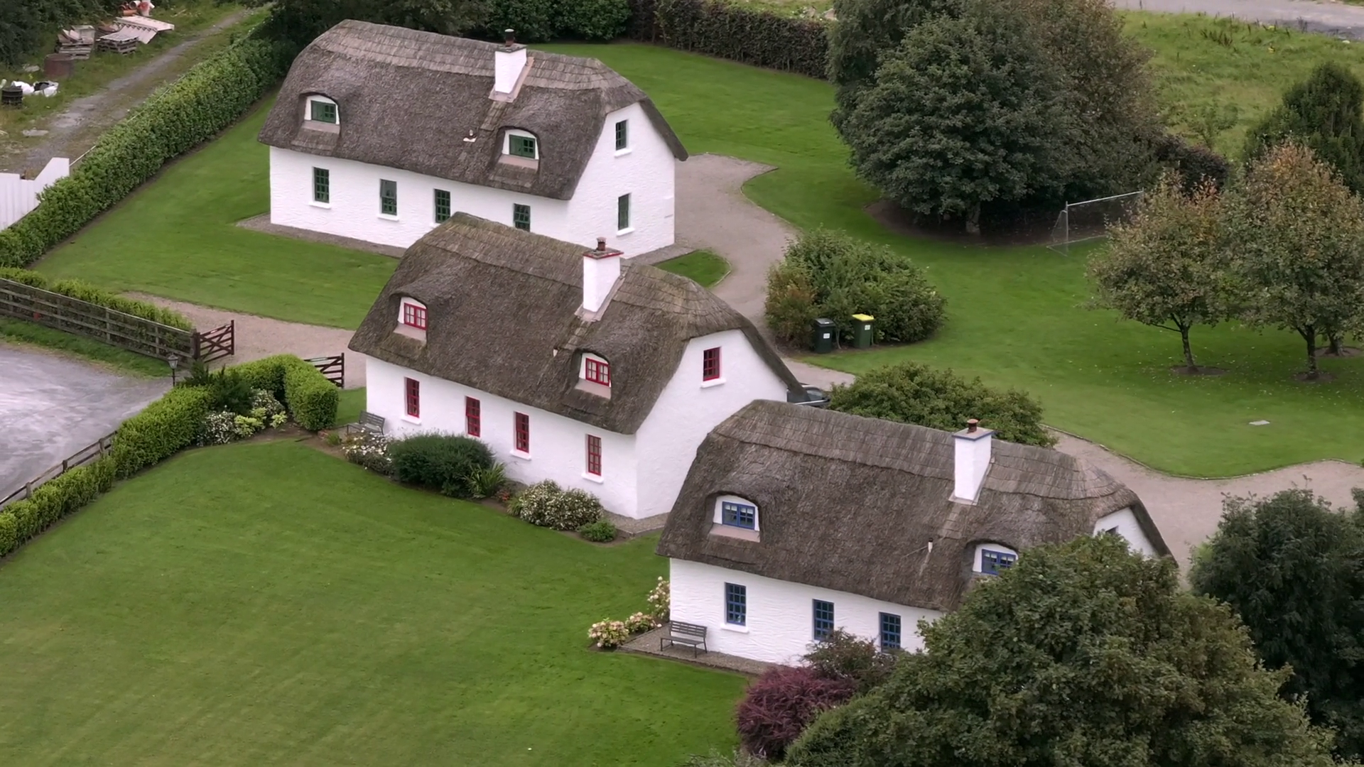 Typical Irish White Washed Houses With Stock Footage SBV-353132575 ...