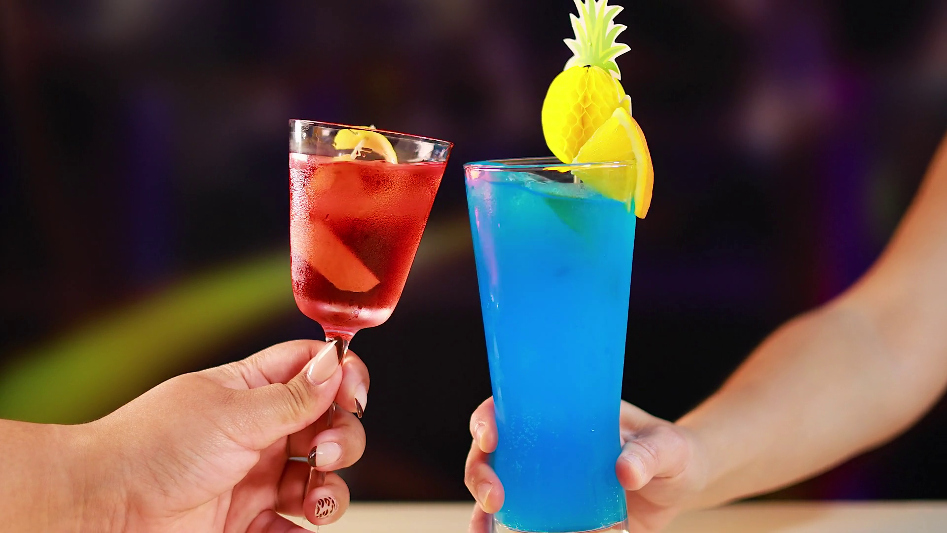 Colorful Cocktail Toast In Vibrant Bar Stock Footage SBV-352481640 ...