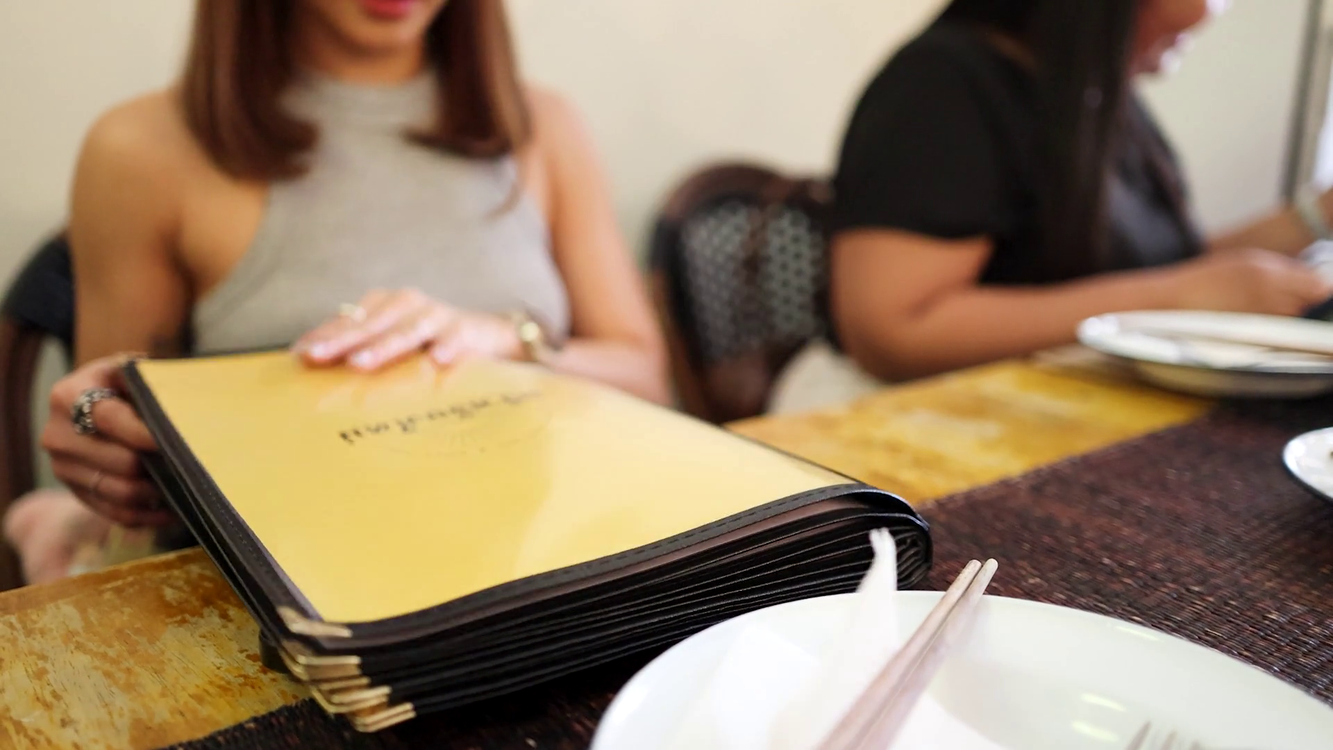 Woman Browsing Food Menu At Thai Restaurant Stock Footage SBV-352582251 ...
