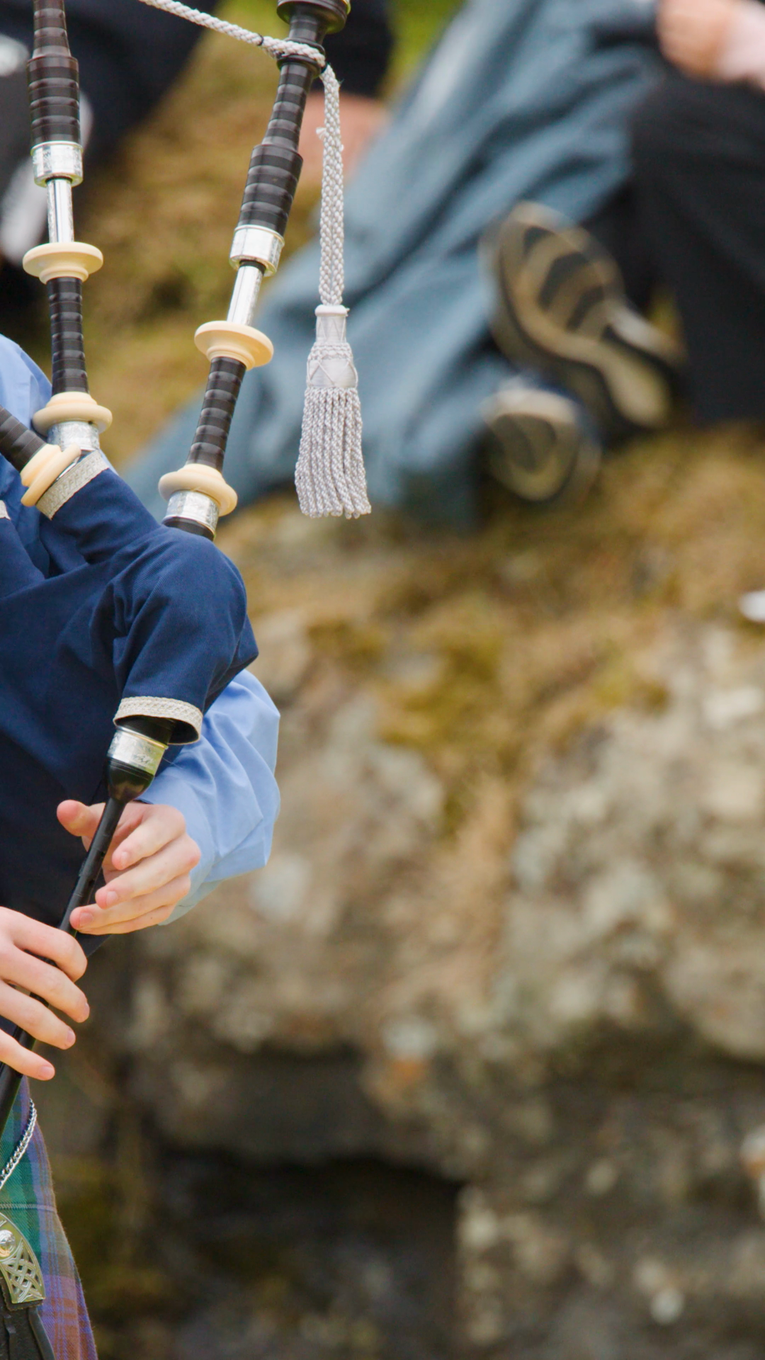 Young Piper Playing Bagpipes At Highland Stock Footage SBV-353139178 ...