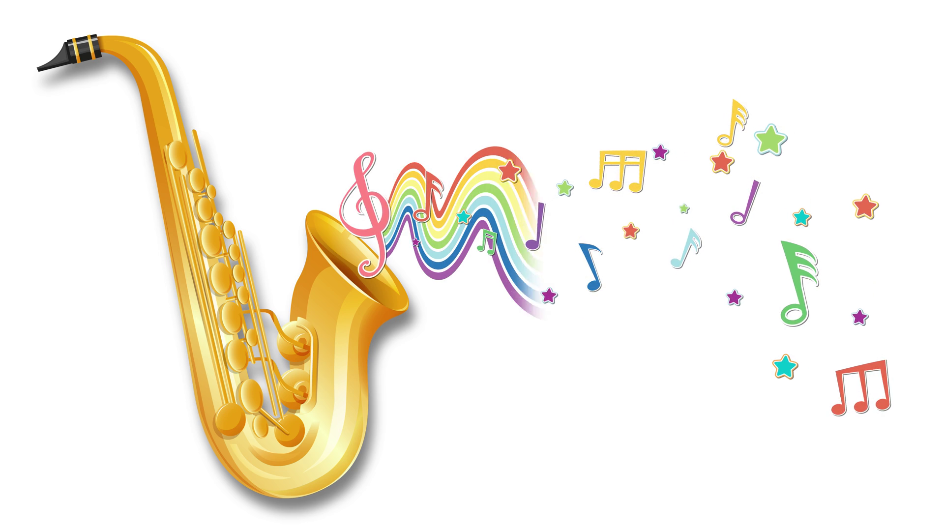 Colorful Saxophone Melody Animation With Stock Footage SBV-352410835 ...