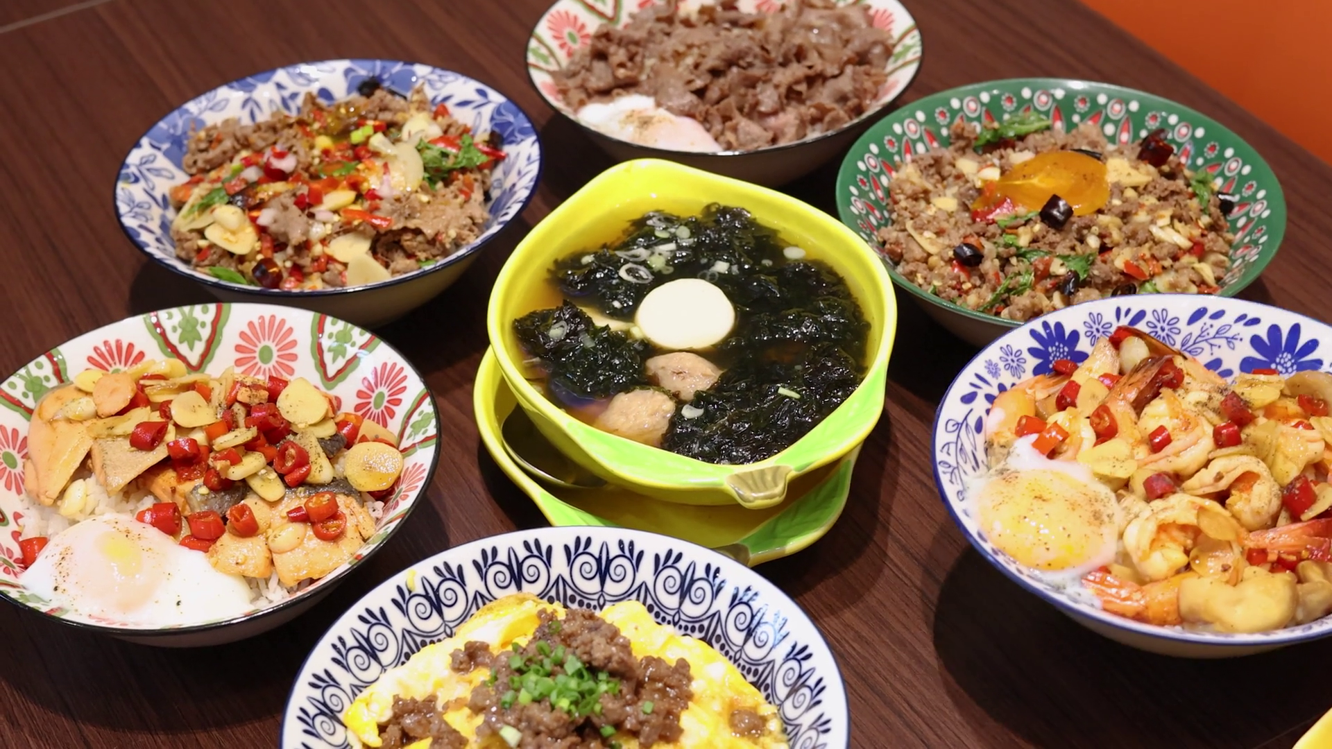 Clearing Table Of Colorful Thai Rice Dishes Stock Footage SBV-352654581 ...