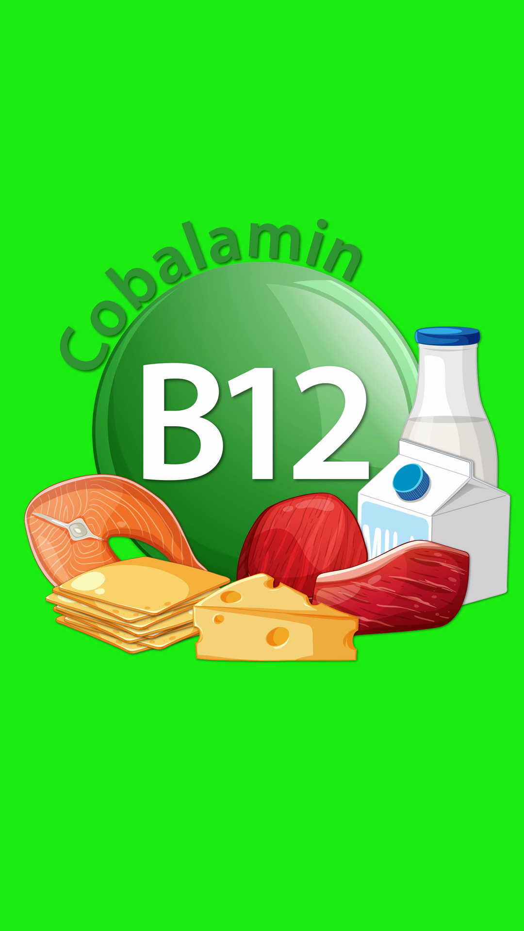 Vitamin B12 Cobalamin Animation With Food Stock Footage SBV-353139480 ...