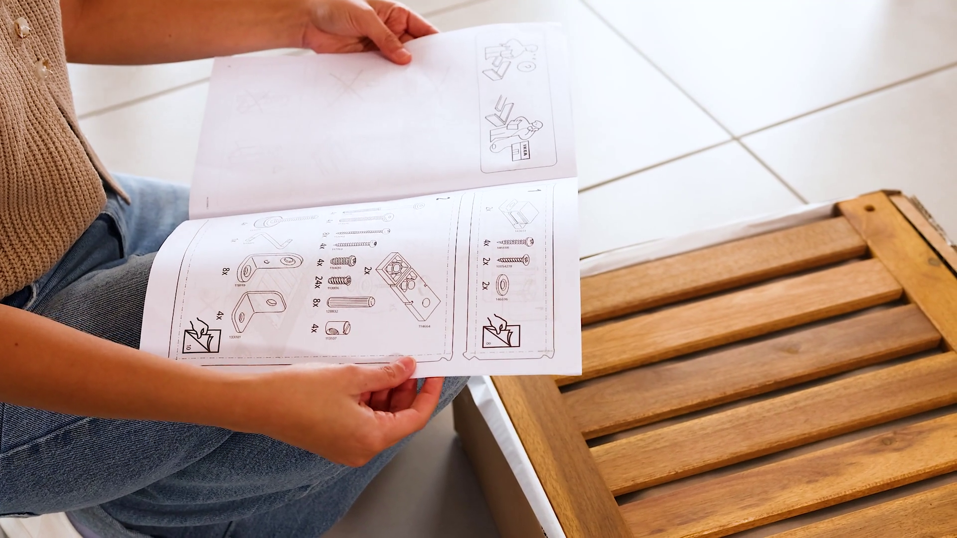 Person Reviewing Assembly Instructions Stock Footage SBV-352396657 ...