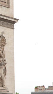 Detailed Stone Sculptures and Architecture of Arc de Triomphe in Paris