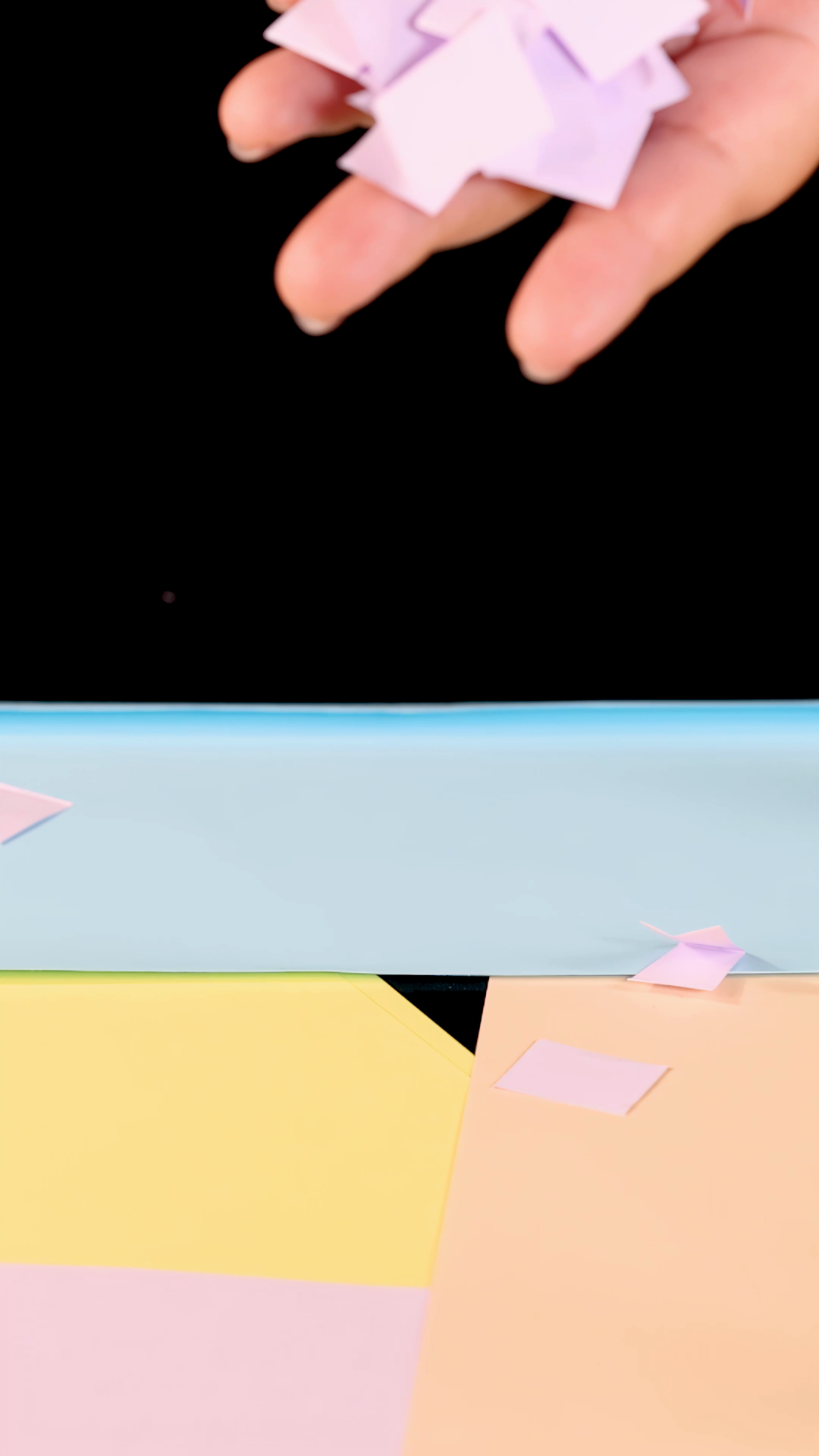 Hand Scattering Pastel Paper Squares On Stock Footage SBV-353137854 ...
