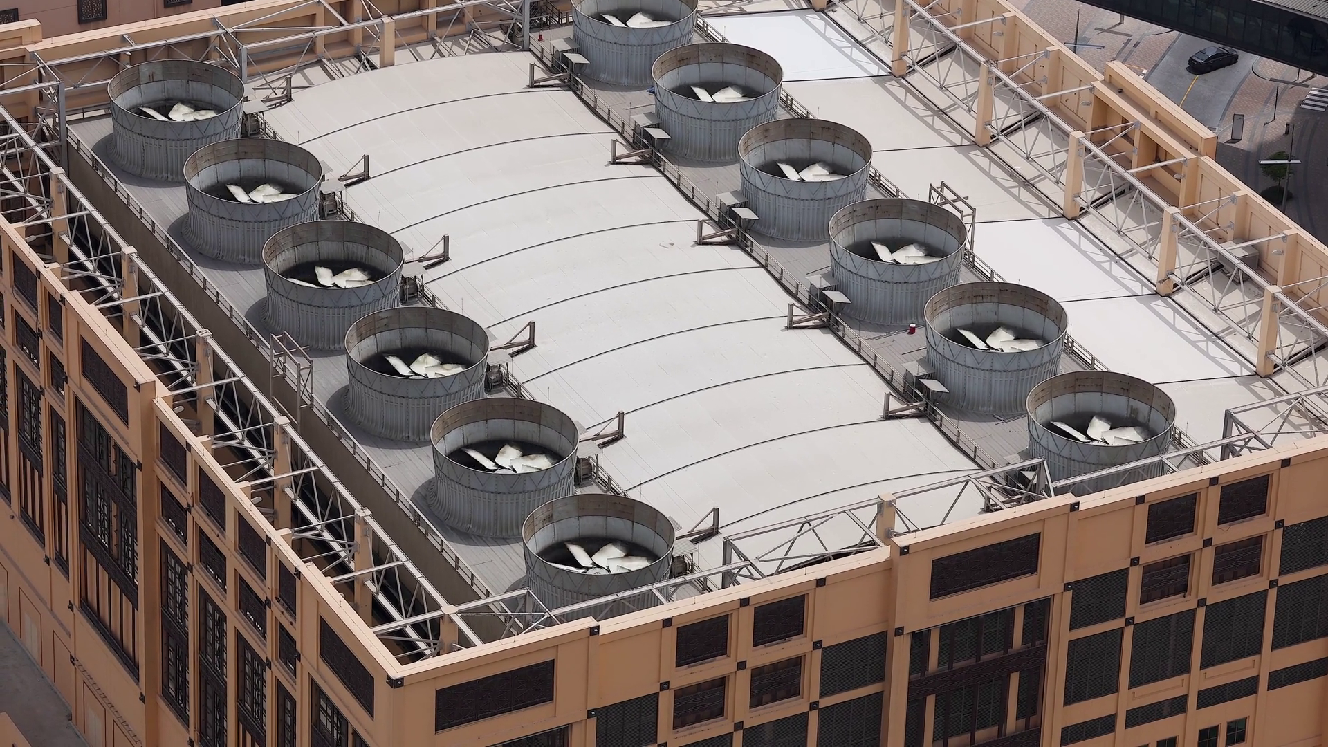 Cooling Tower Fans On Building Roof Stock Footage SBV-352703685 ...