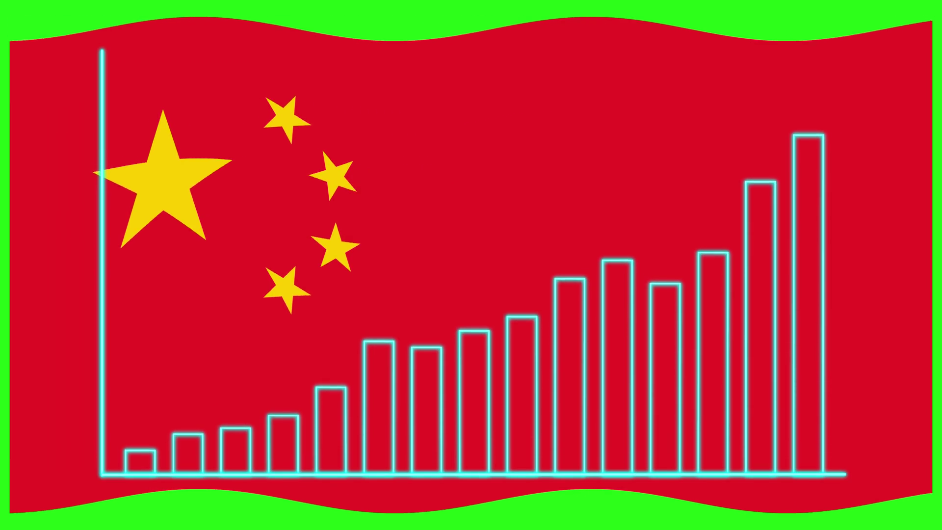 Animated Bar Graph Growth On Waving China Stock Footage SBV-353193800 ...
