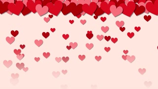 Hearts Falling on Valentine's Day
