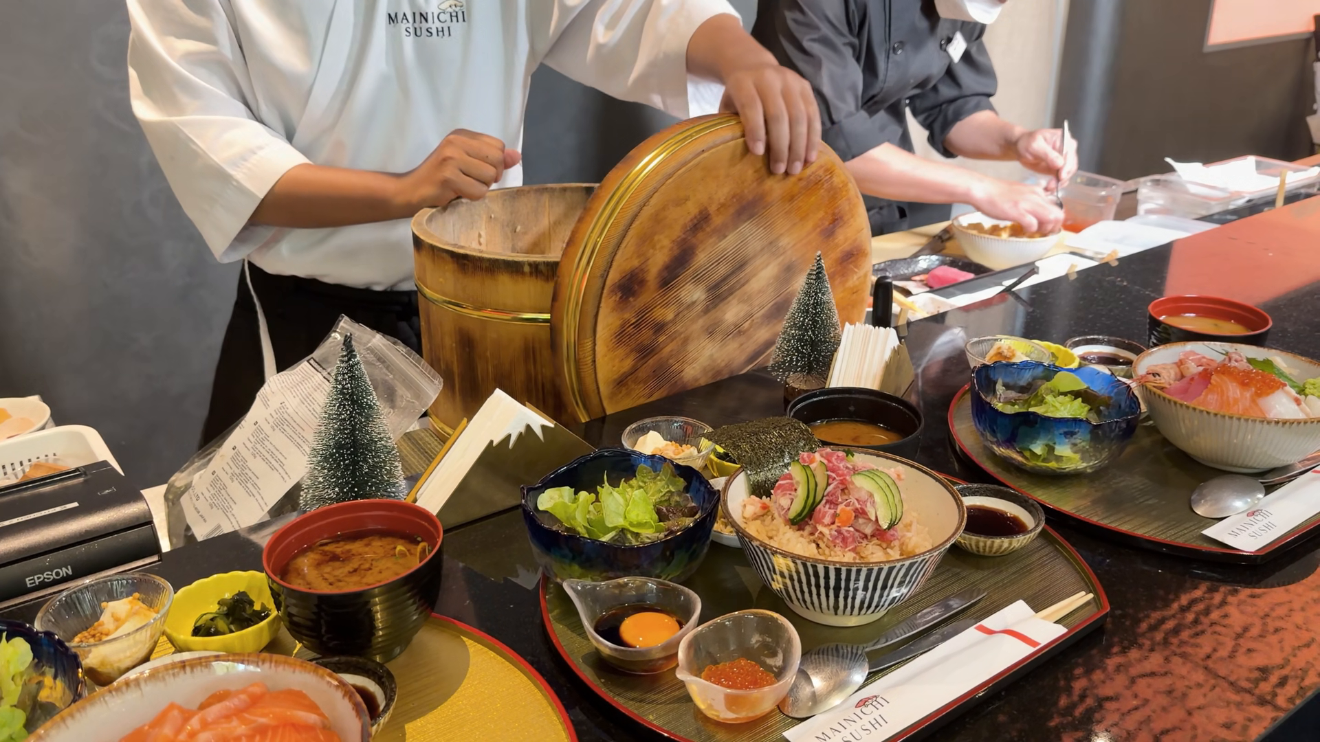 Chef Preparing Omakase Rice At Japanese Stock Footage SBV-353630479 ...