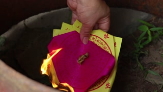 Burning Joss Paper Ritual