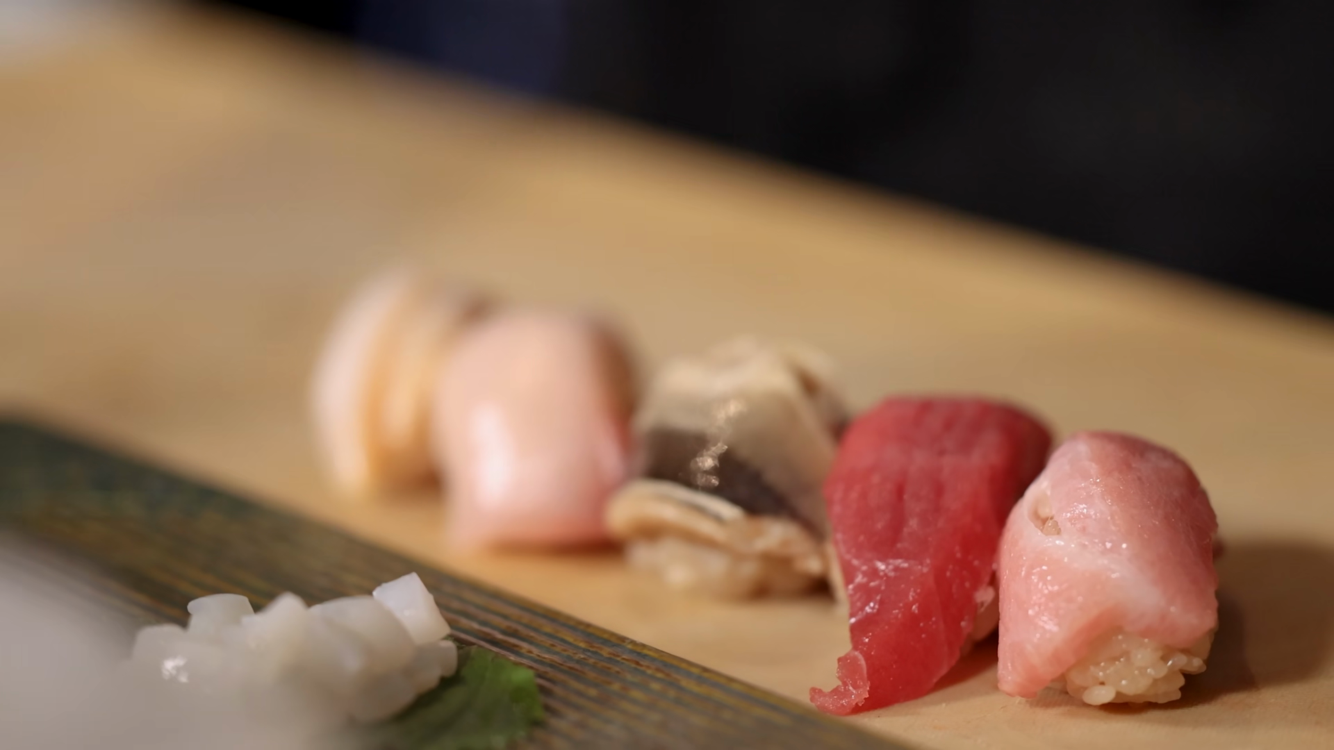 Assorted Nigiri Sushi With Tuna Shellfish On Stock Footage SBV ...