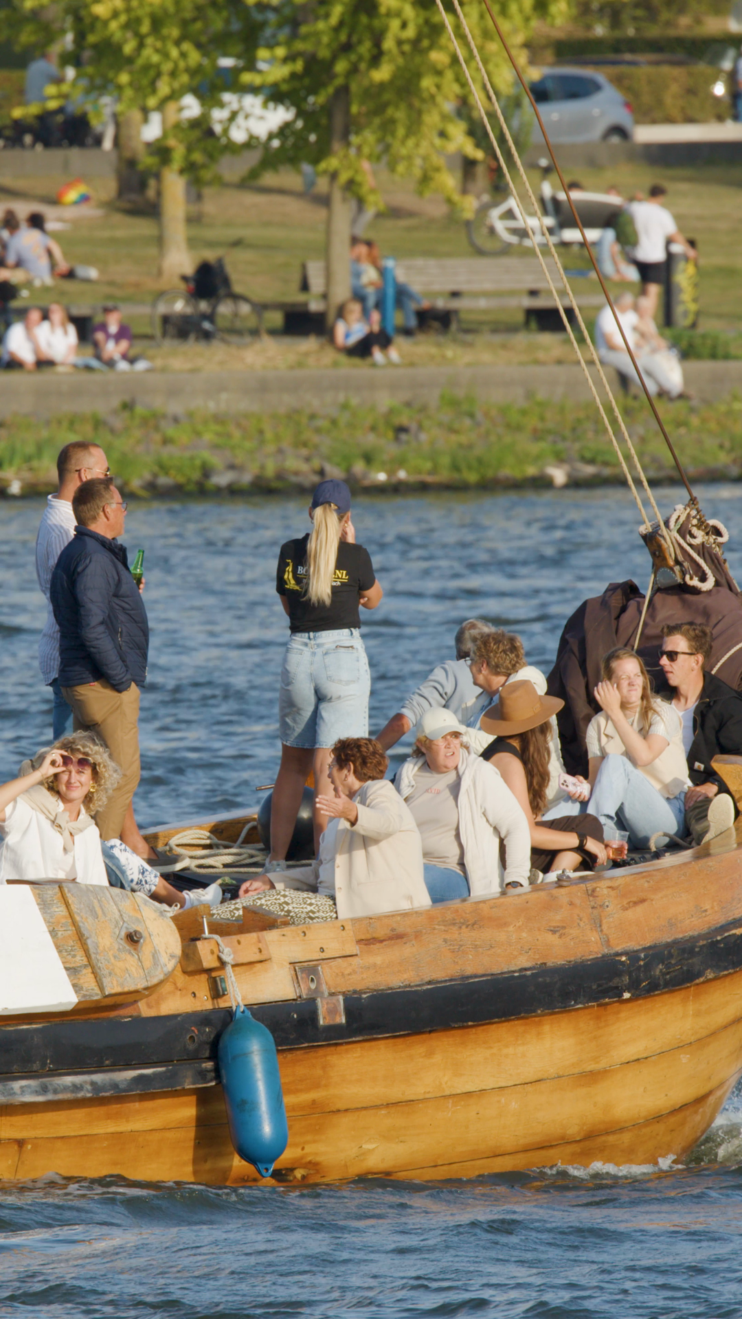 Group Enjoys Scenic Boat Ride On Amsterdam Stock Footage SBV-353137163 ...