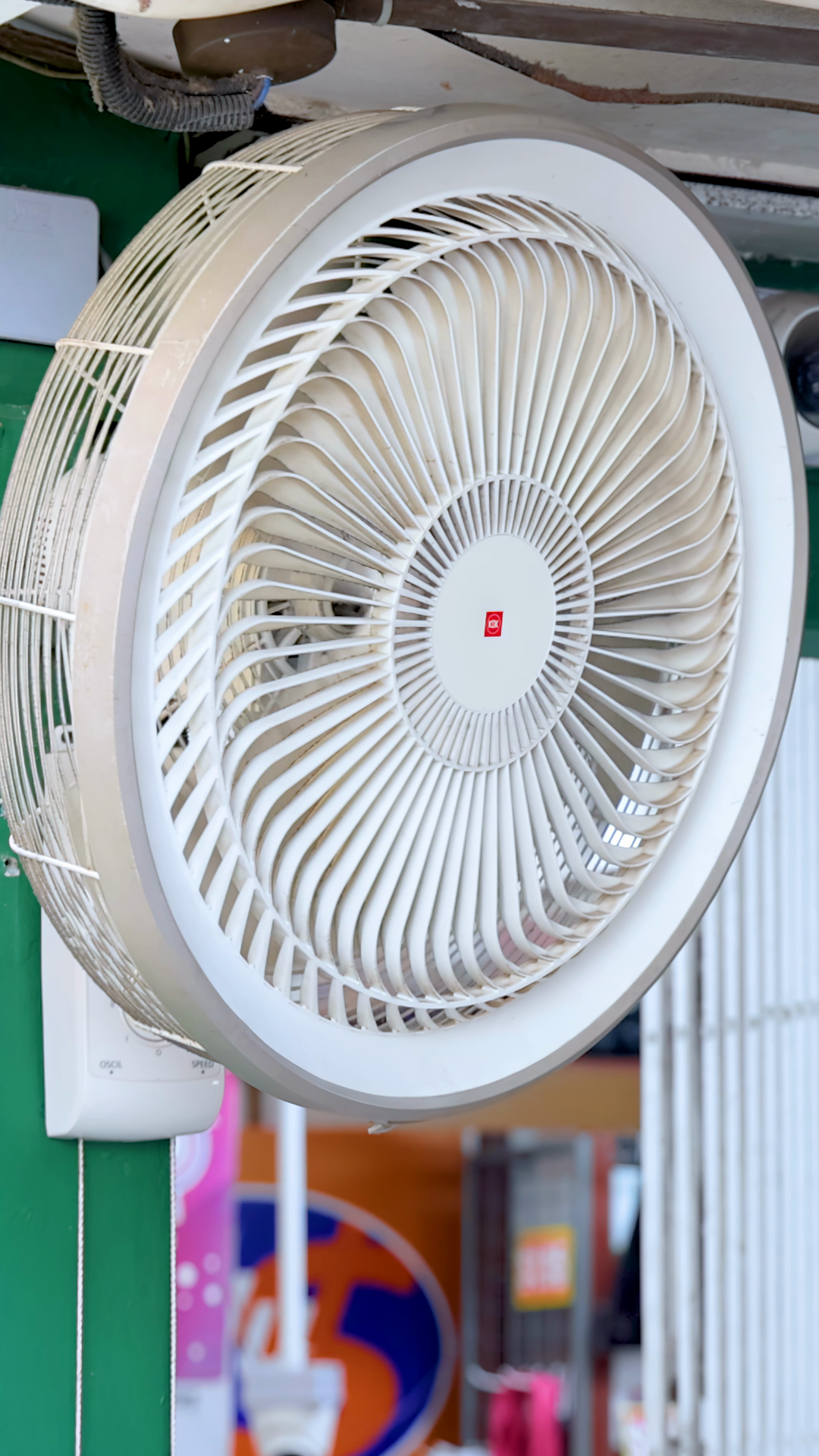 Wall-mounted Electric Fan Rotating In Stock Footage SBV-353095293 ...