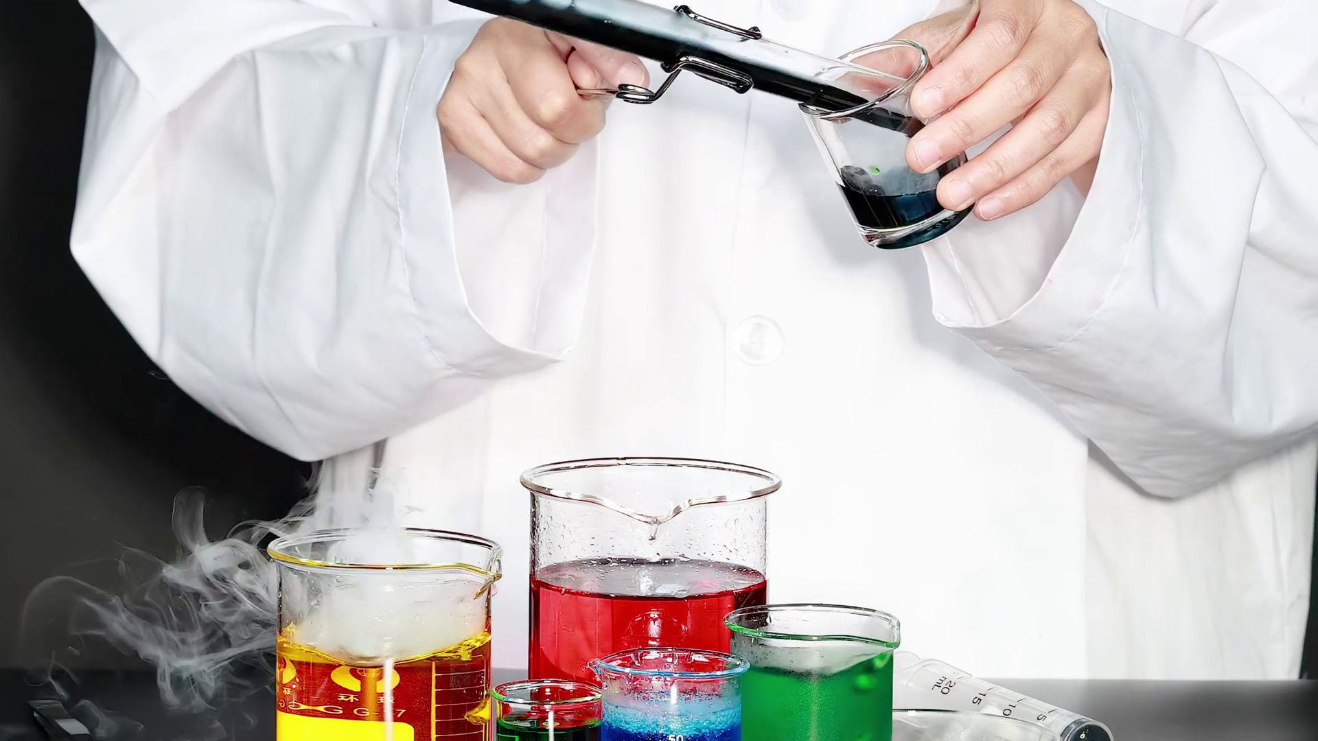 Colorful Chemical Mixing In Laboratory Stock Footage SBV-353362448 ...