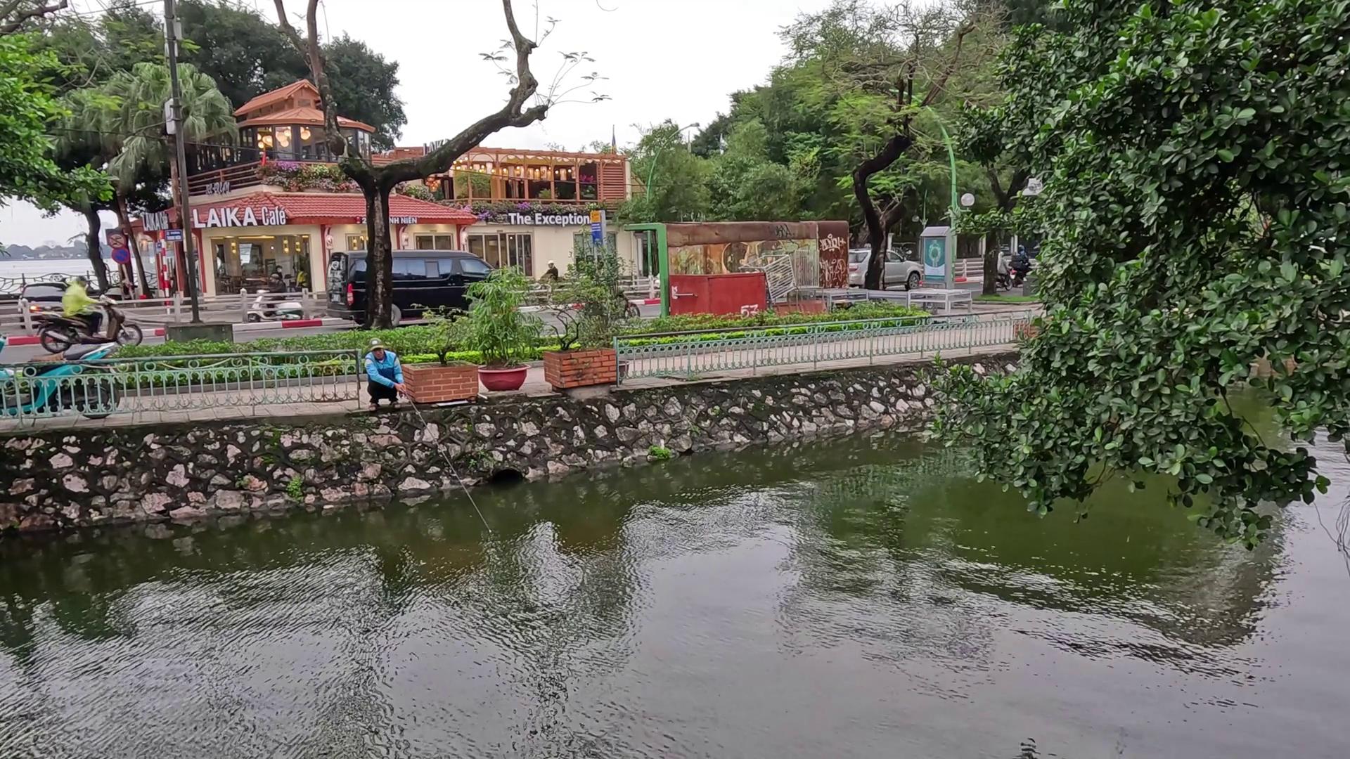 Fishing Riverside In Hanoi Stock Footage SBV-352668089 - Storyblocks