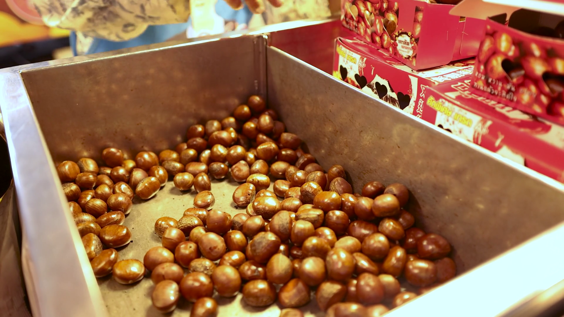 Roasting Chestnuts At Bangkok Chinatown Stock Footage SBV-352996619 ...