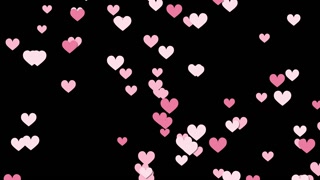 Floating Hearts Animation on Colorful Background