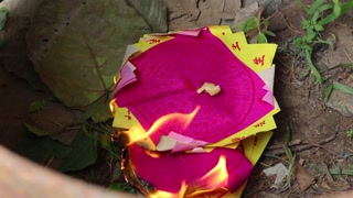 Burning Joss Paper Ritual