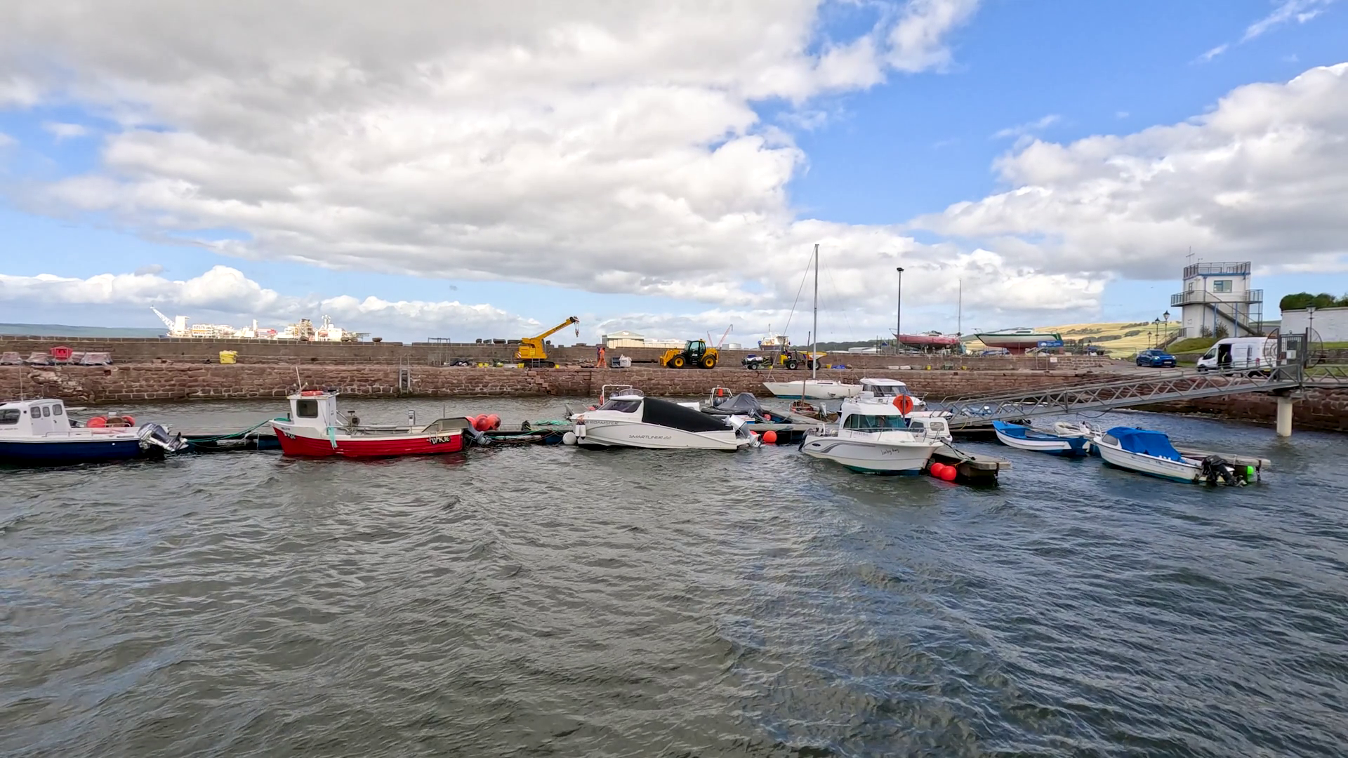 Fishing Boats Rocking At Portree Harbor On Stock Footage SBV-352655918 ...