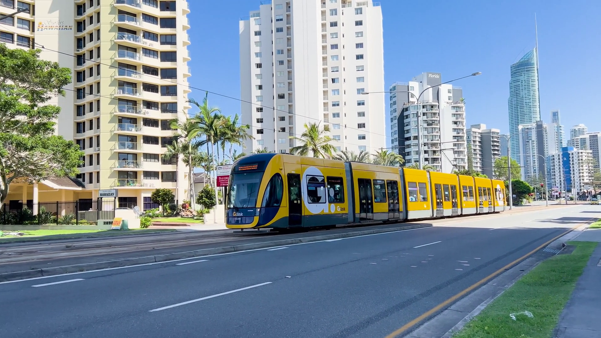 Tram Journey Through Gold Coast Streets Stock Footage SBV-352703855 ...