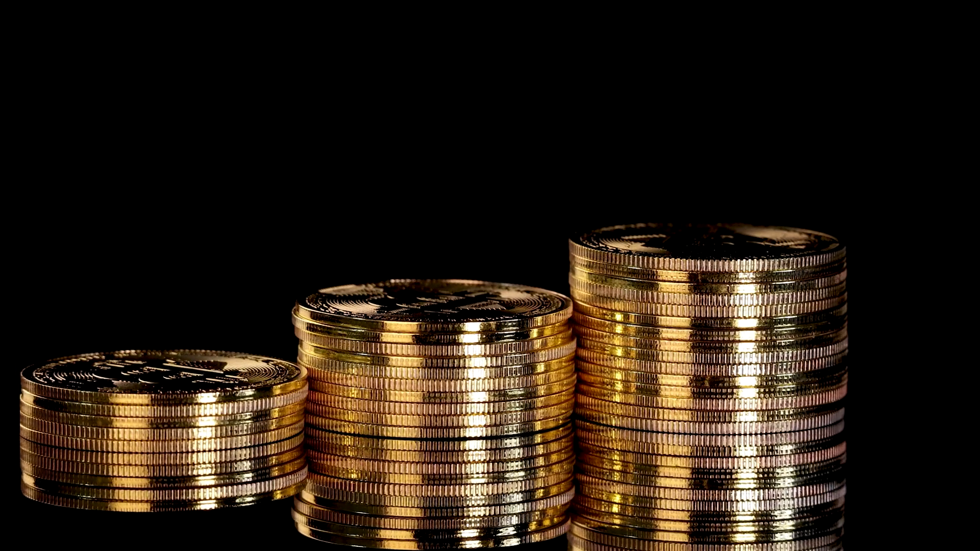 Rotating Stacks Of Golden Cryptocurrency Stock Footage SBV-352831031 ...