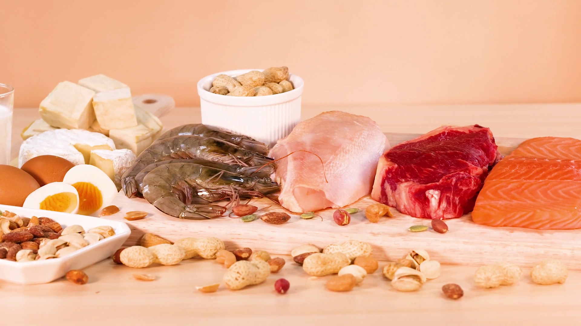 Assorted Protein Foods On Display Stock Footage SBV-352570926 - Storyblocks