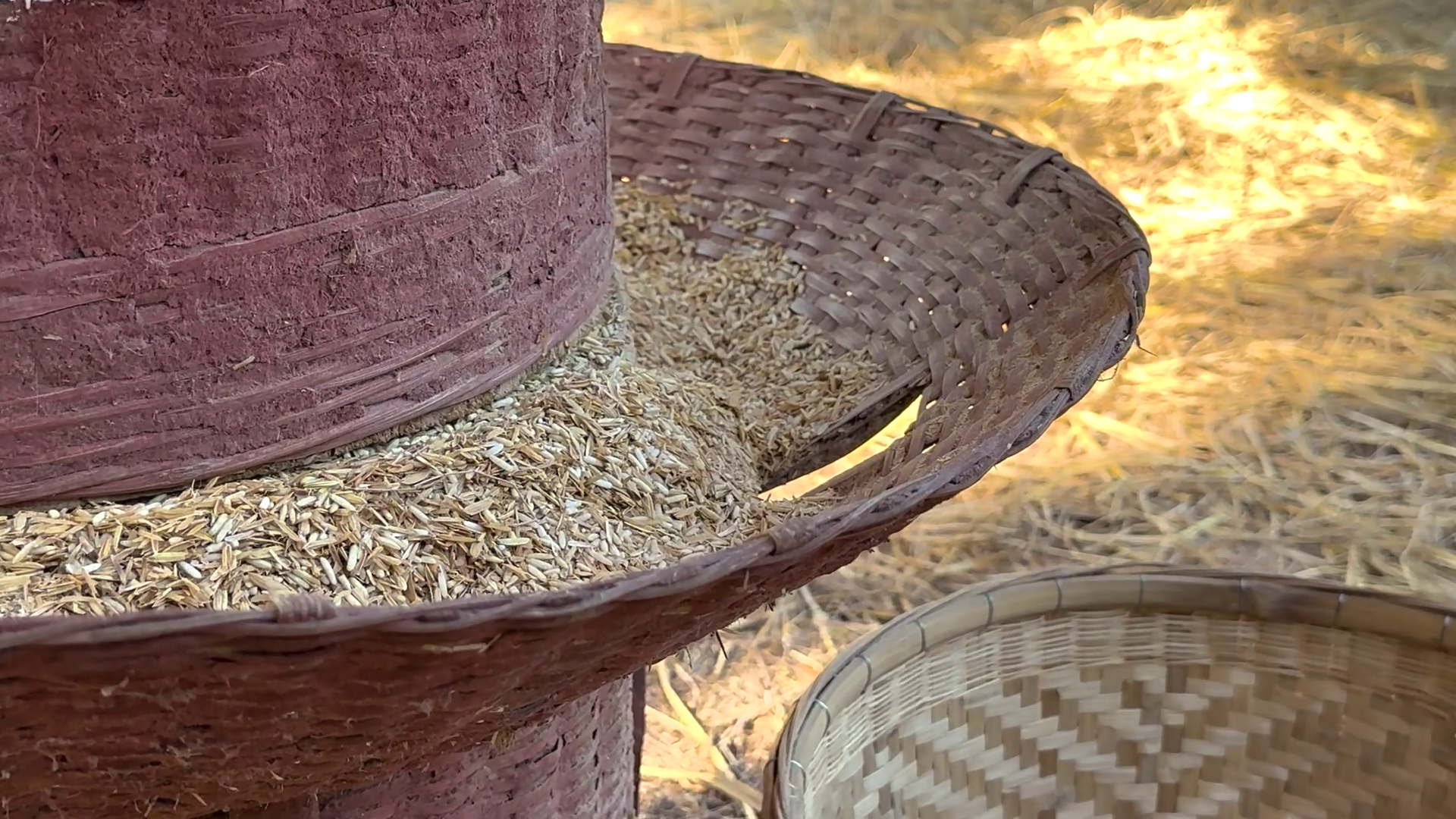 Traditional Rice Milling In Khao Yai Stock Footage SBV-352419140 ...