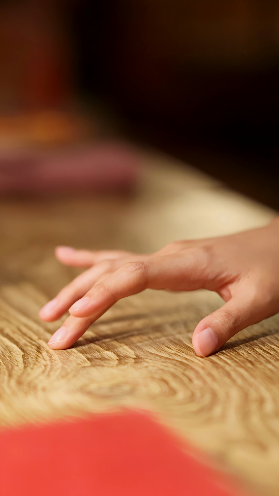 Hand Tapping Fingers On Wooden Table Beside Stock Footage SBV-353154781 ...