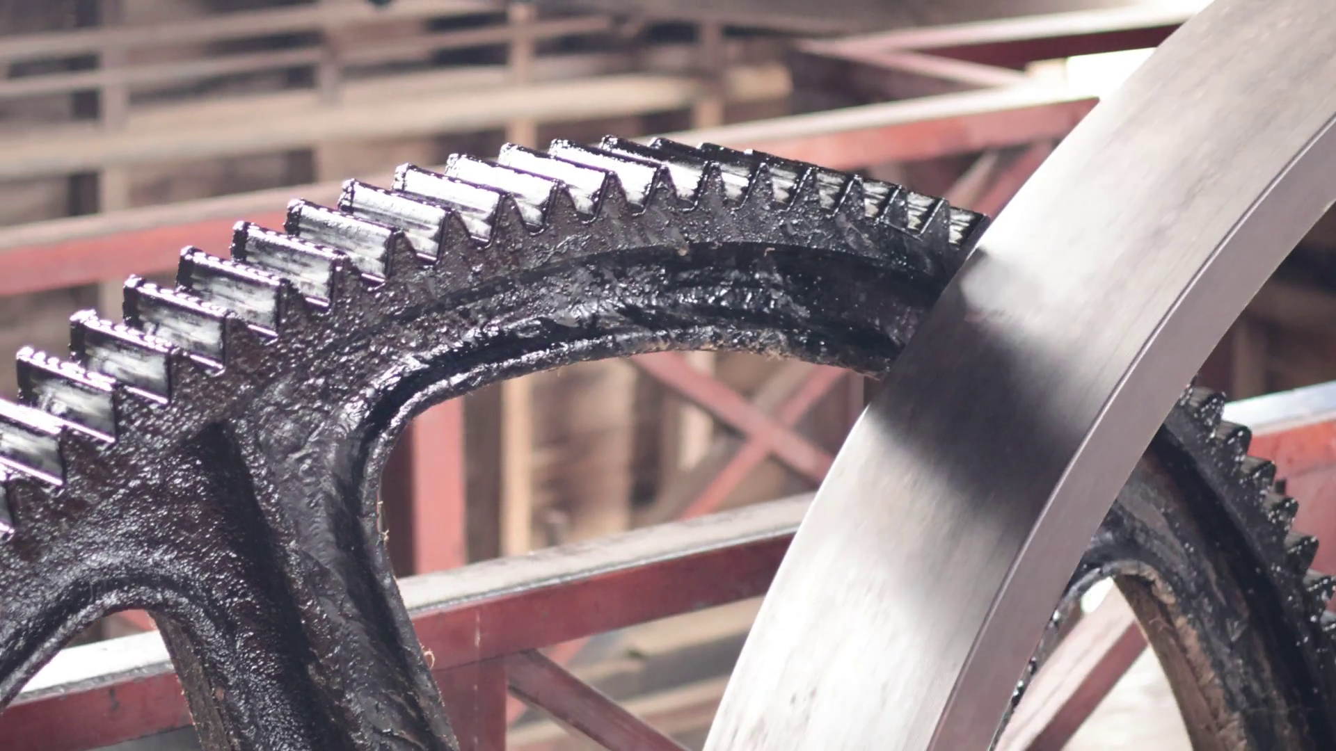 Rotating Gear Mechanism At Sovereign Hill Stock Footage SBV-352775792 ...