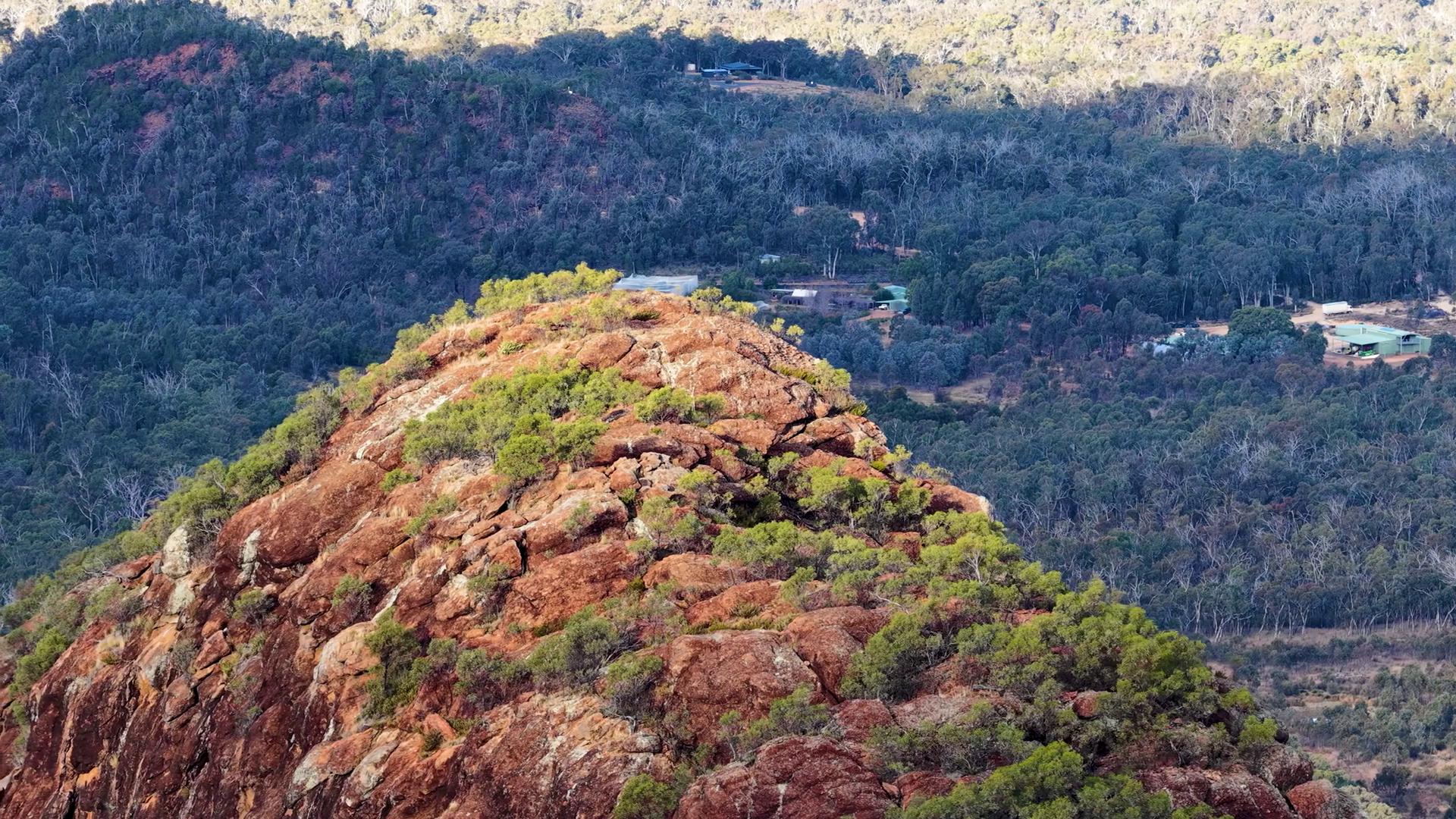 Aerial Drone Ascends Over Timor Rock Outcrop Stock Footage SBV ...