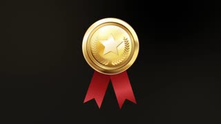 Golden Medal with Red Ribbon