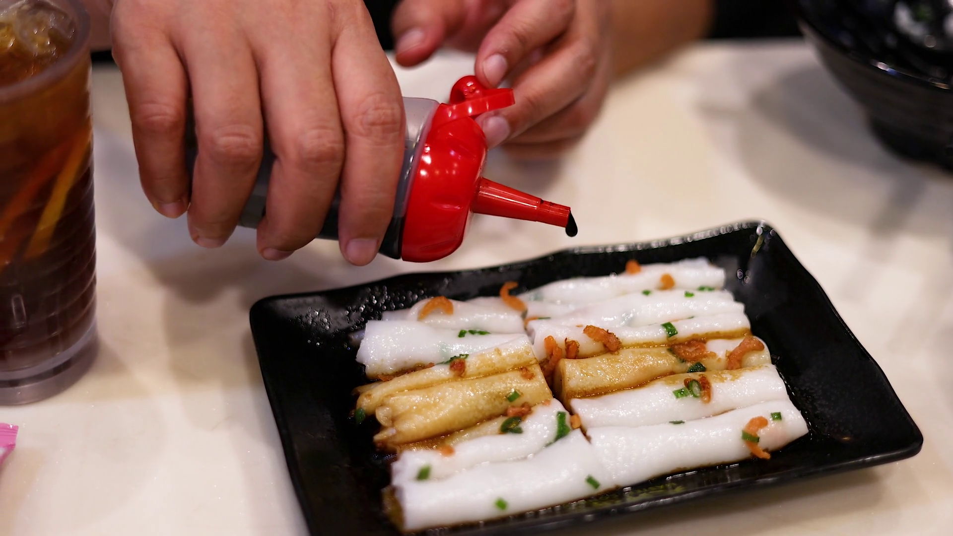 Preparing Rice Noodle Rolls In Hong Kong Stock Footage SBV-352779969 ...