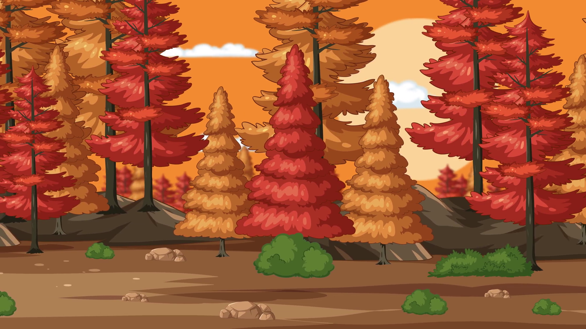 Autumn Forest Animation With Vibrant Foliage Stock Footage SBV ...
