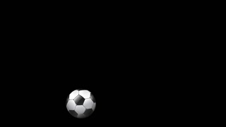 Dynamic Soccer Ball Animation on Black Background