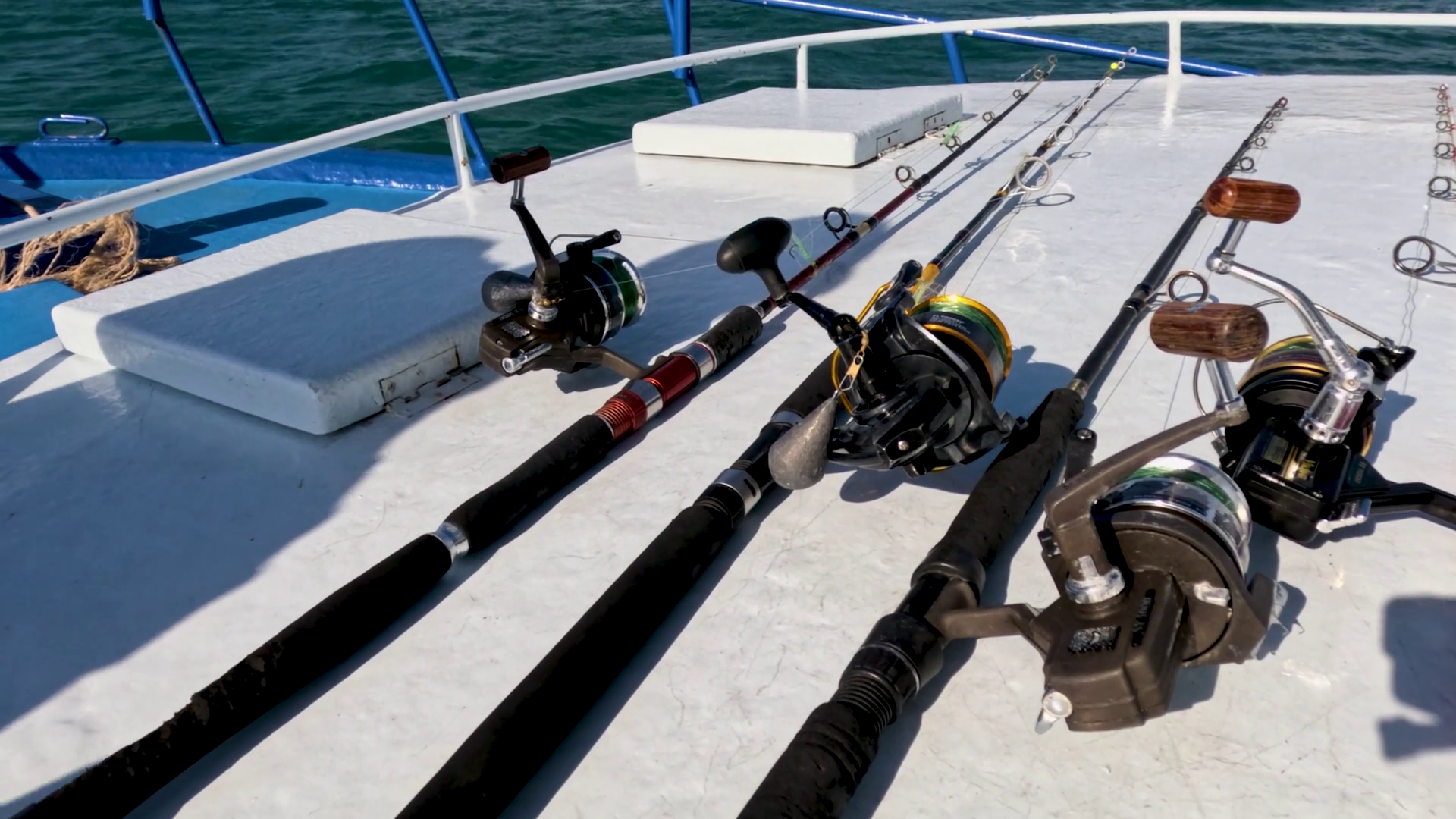 Fishing Rods On Boat Deck In Phuket Waters Stock Footage SBV-352549591 ...
