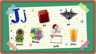 Educational Alphabet Animation for Letter J with Vocabulary Words and Illustrations