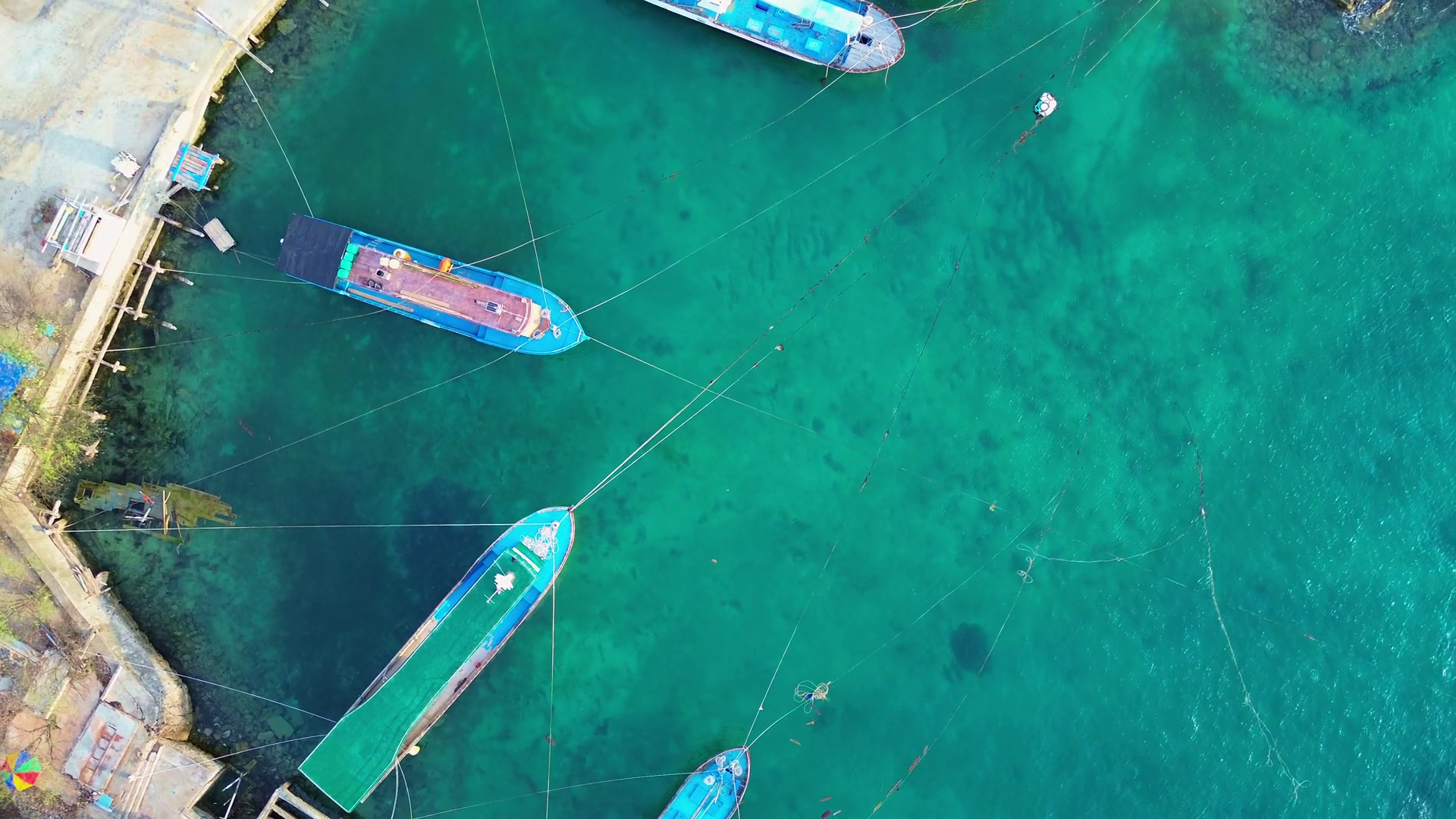 Aerial View Of Cargo Ships Docked In Harbor Stock Footage SBV-352322105 ...