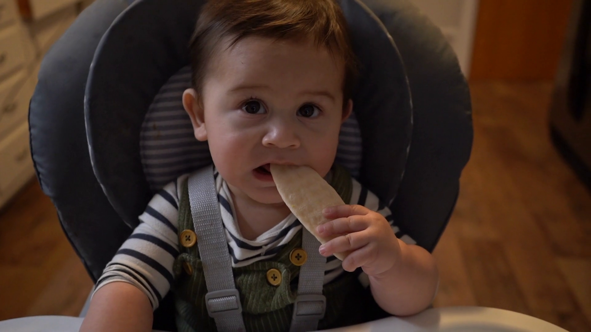 White Baby Boy Biracial Latino Eating In Stock Footage SBV347345876