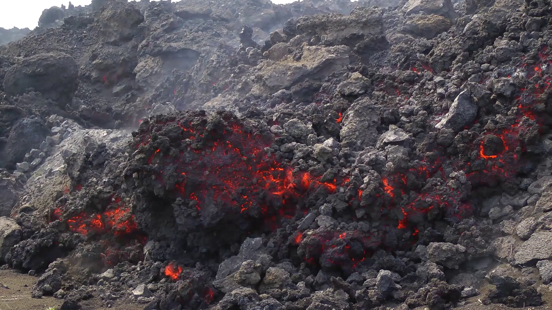 Lava From Pico Do Fogo Volcano Approaches Stock Footage SBV-351901508 ...