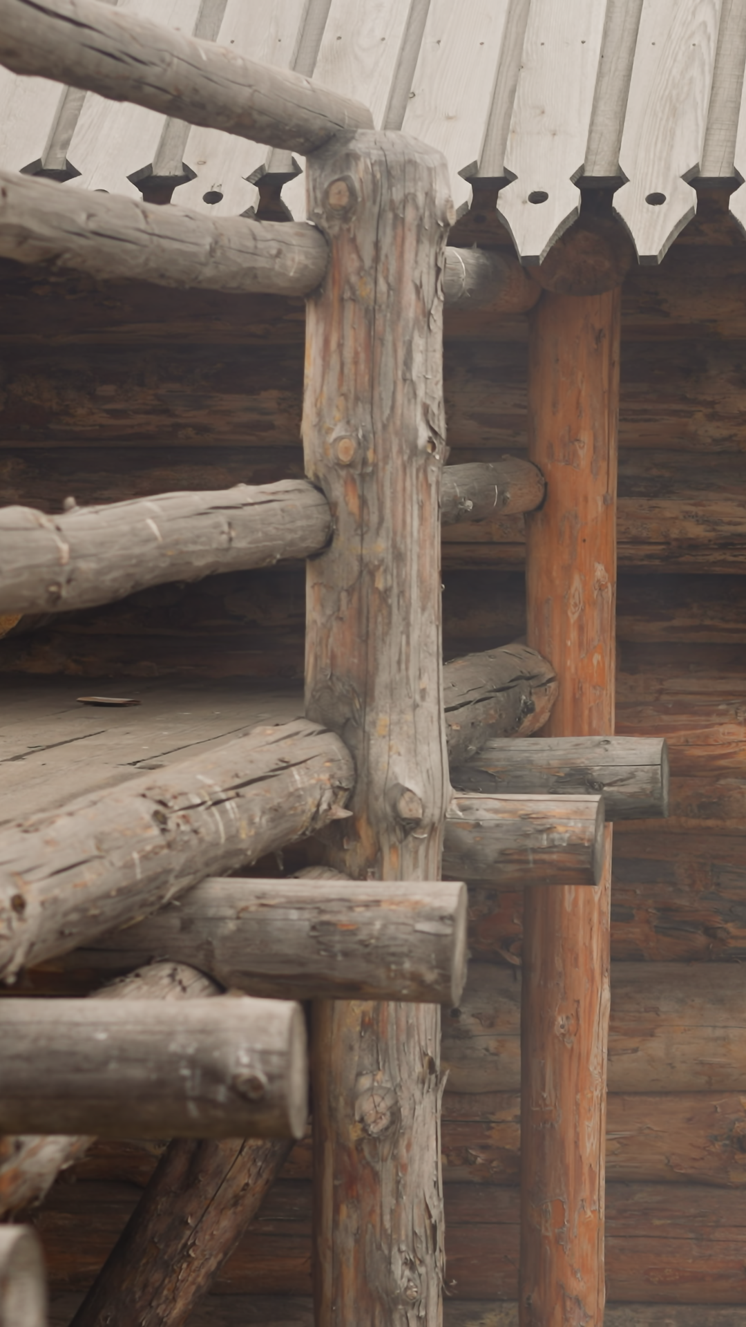 Medieval Log Building High Wooden Fence With Stock Footage SBV ...