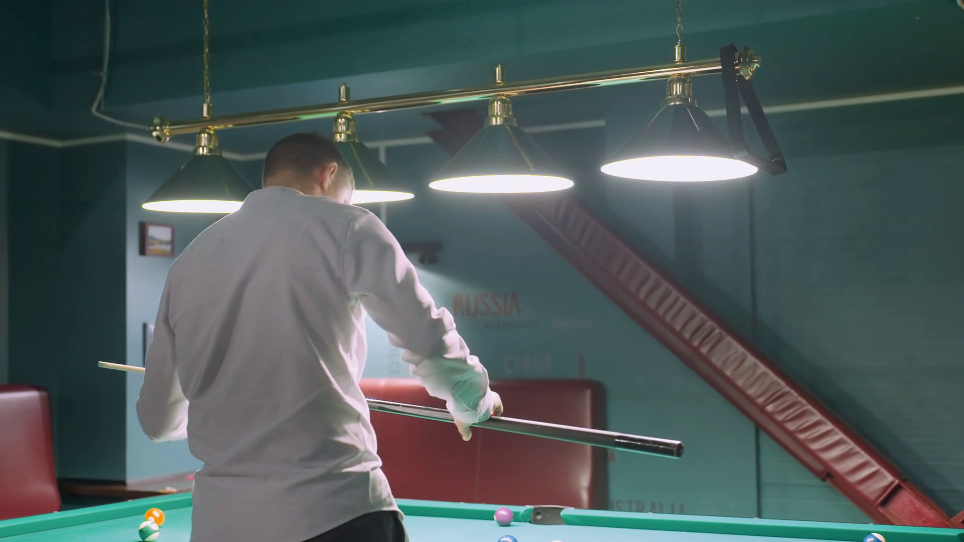 Close Up Back Shot Of Billiard Player In Stock Footage SBV-351799723 ...