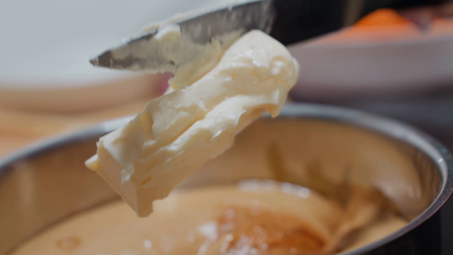 Close Up Cook Hand Using Knife Placing Into Stock Footage SBV-351906051 ...