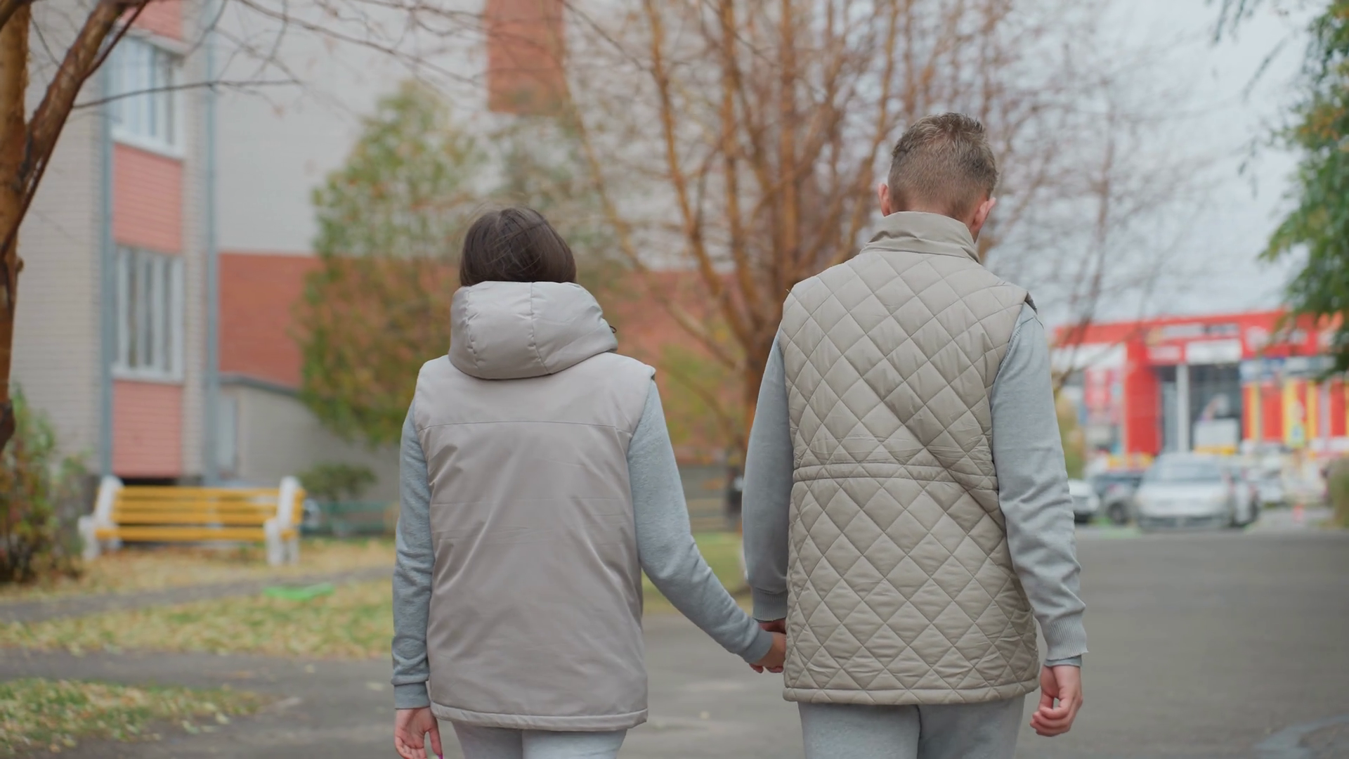Back View Of Couple Walking Hand In Hand Stock Footage SBV-351957883 ...