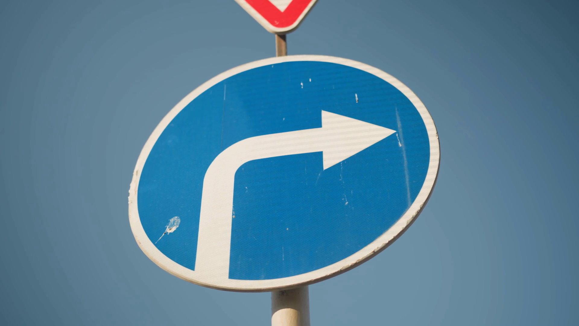 Shot Of Blue Round Road Sign With White Stock Footage SBV-351974621 ...