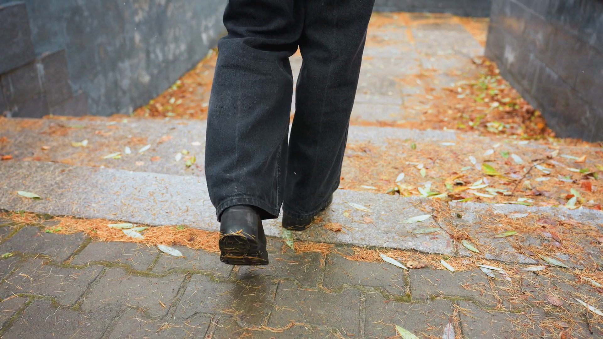 Legs Of Person Walking Down Stone Steps Stock Footage SBV-351977133 ...