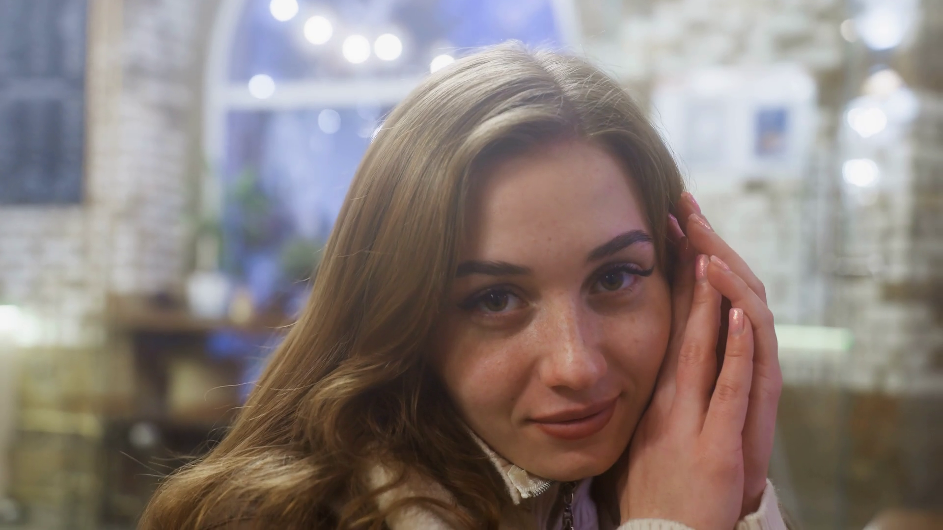 Close-up Of Beautiful Girl Resting Face On Stock Footage SBV-351977434 ...