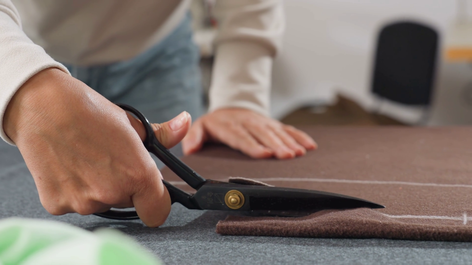 Fashion Designer Using Large Scissors Stock Footage SBV-352040350 ...