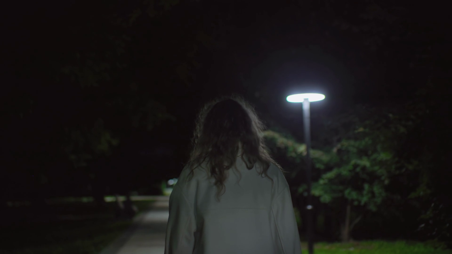 Back View Young Girl In White Coat Walking Stock Footage SBV-352086592 ...