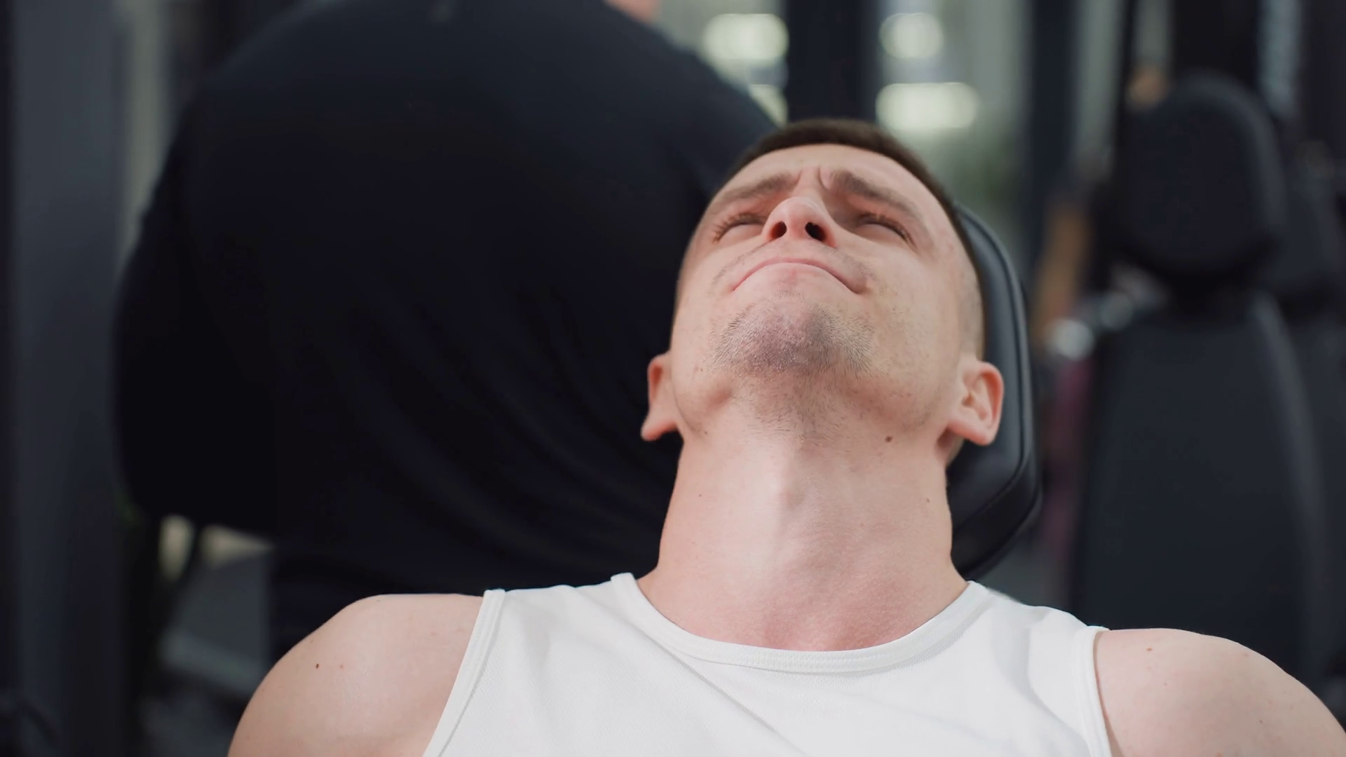 Fitness Fanatic Facial Strain Working Out On Stock Footage SBV ...